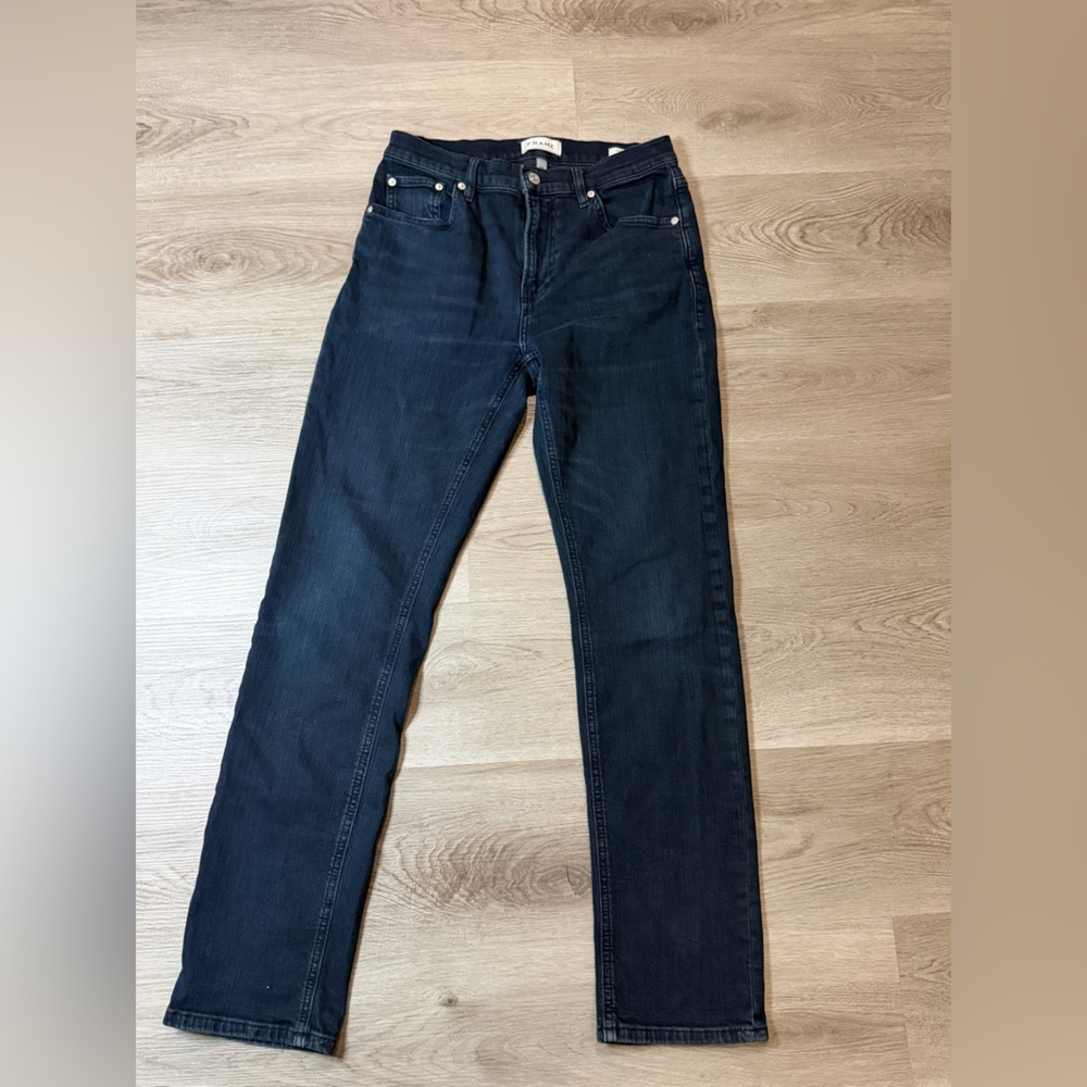 Frame Denim Modern Straight Jeans in Deep Blue